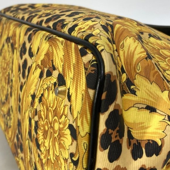 VERSACE leopard print vintage Sunburst with flap bag Shoulder Bag yellow/Black - Picture 10 of 10